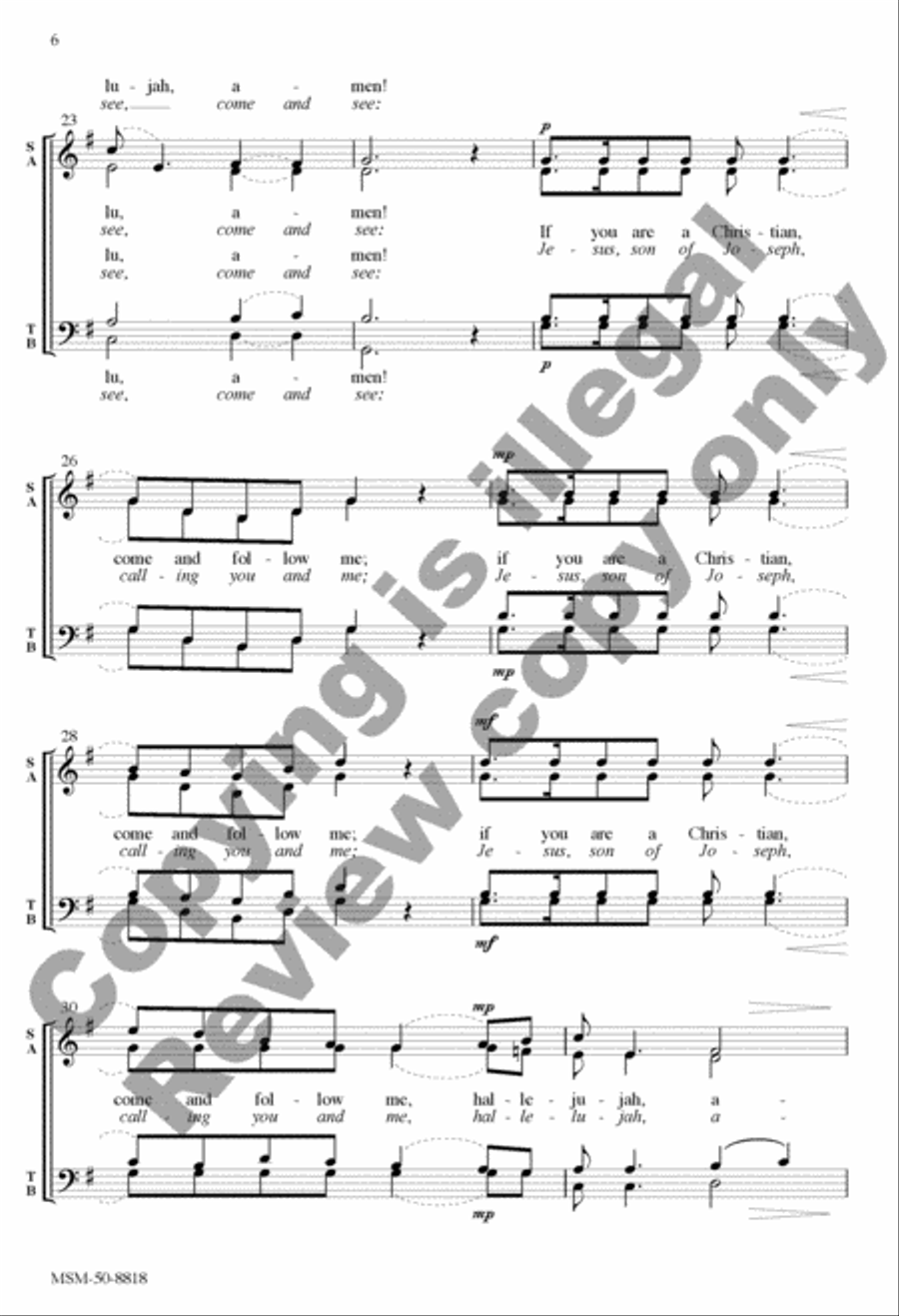 Come and Go with Me 4-Part scores gallery preview page 5