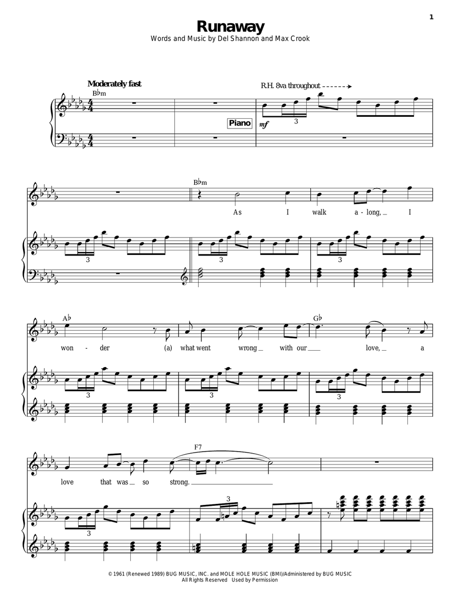 Runaway Piano, Vocal scores gallery preview page 1