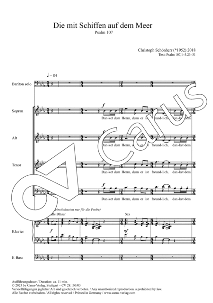 Die mit Schiffen auf dem Meer (Psalm 107) 4-Part scores gallery preview page 4