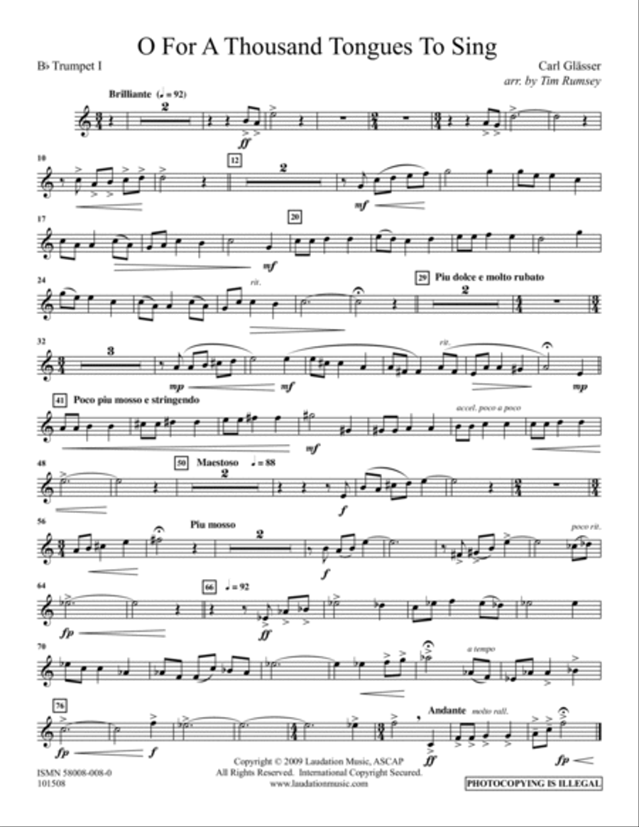 O For A Thousand Tongues to Sing Sacred scores gallery preview page 6