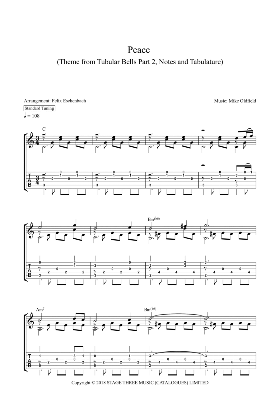 Peace Acoustic Guitar scores gallery preview page 1