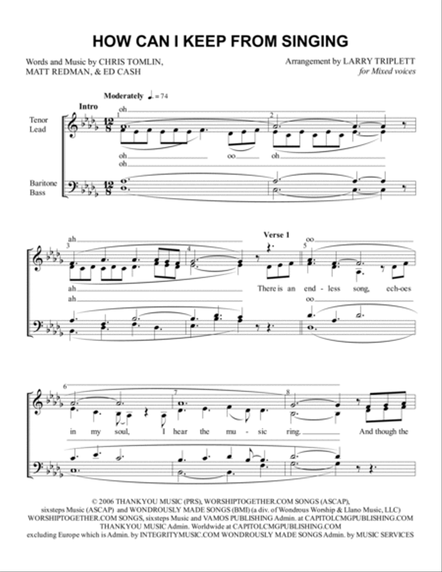 How Can I Keep From Singing 4-Part scores gallery preview page 1