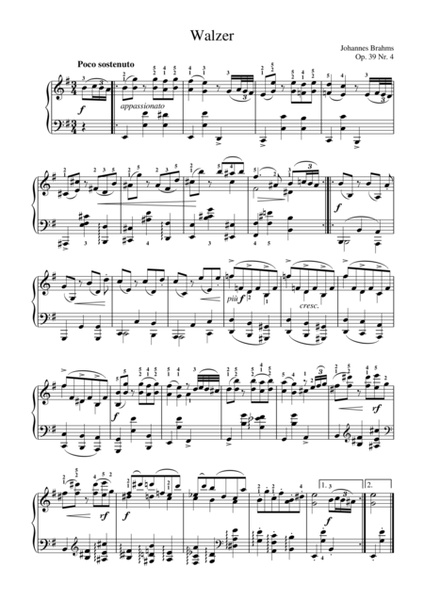 Johannes Brahms - Waltz op.39