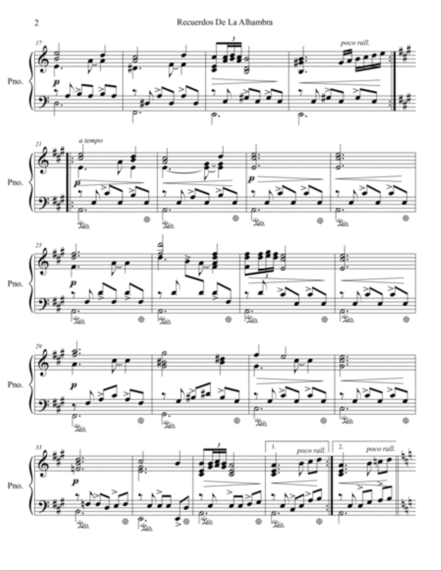 Recuerdos De La Alhambra Recuerdos De La Alhambra Piano Solo scores gallery preview page 3