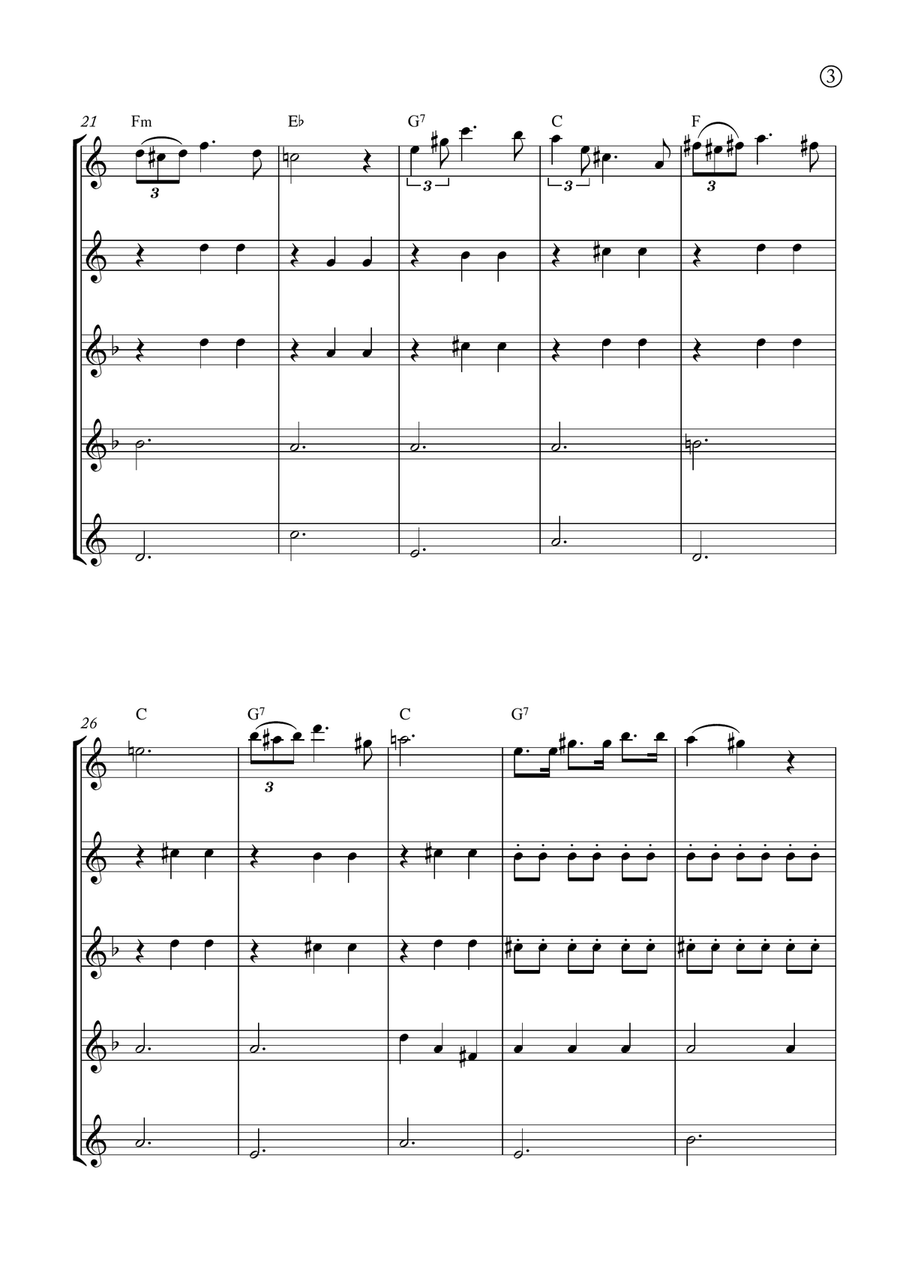Serenade (Ständchen) Saxophone Quintet scores gallery preview page 3