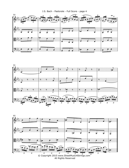 Bach, J.S. - Pastorale in F for String Quartet image number null