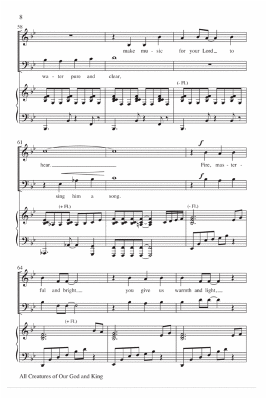 All Creatures of Our God and King 4-Part scores gallery preview page 8