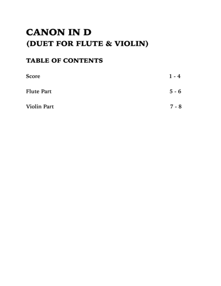 Canon in D (Duet for Flute and Violin) image number null