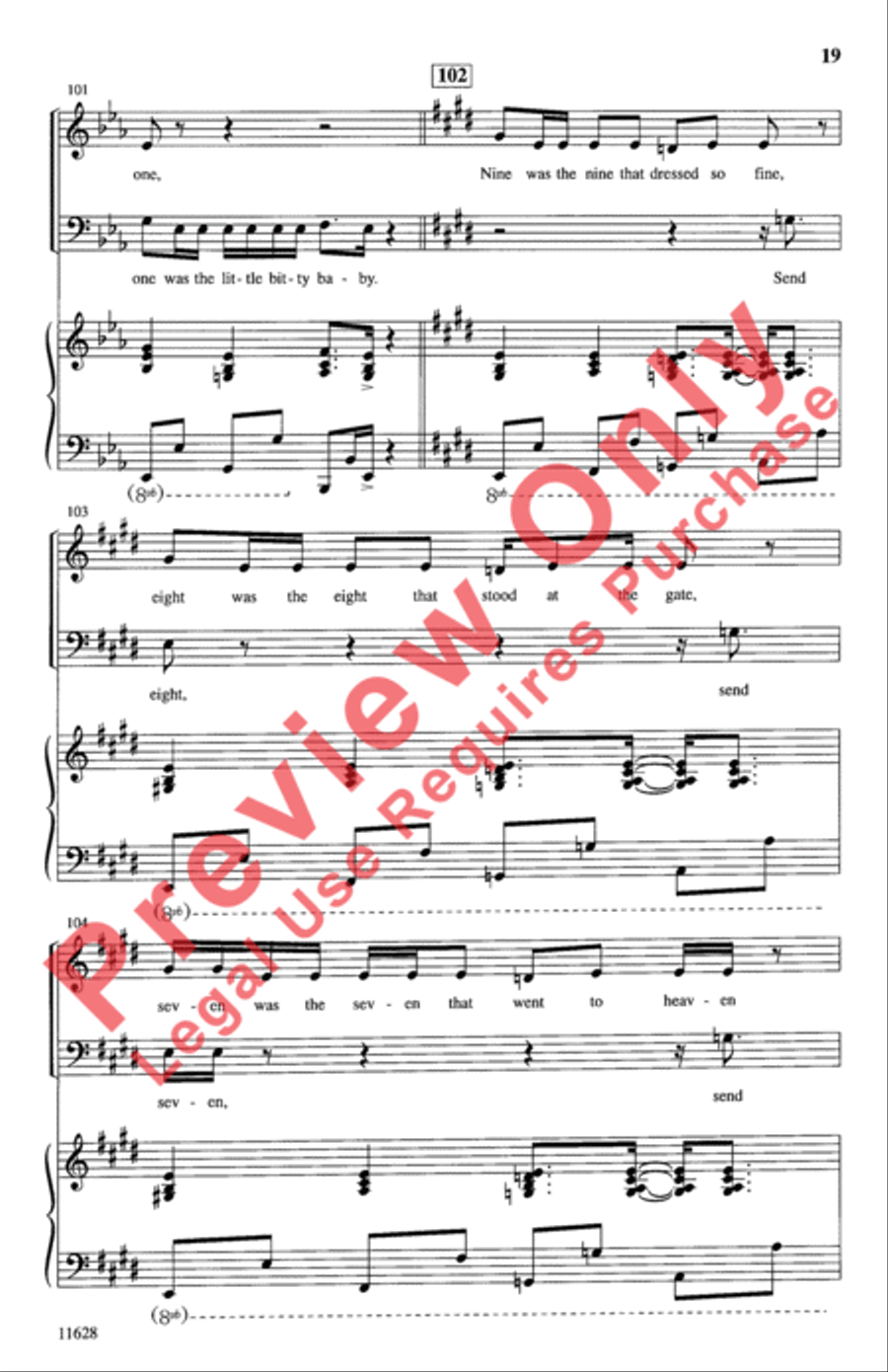 Children, Go Where I Send Thee 4-Part scores gallery preview page 19