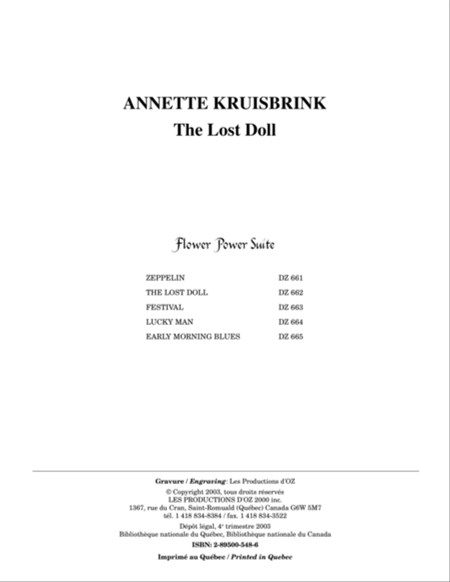 The Lost Doll - Flower Power Suite Guitar Ensemble scores gallery preview page 1