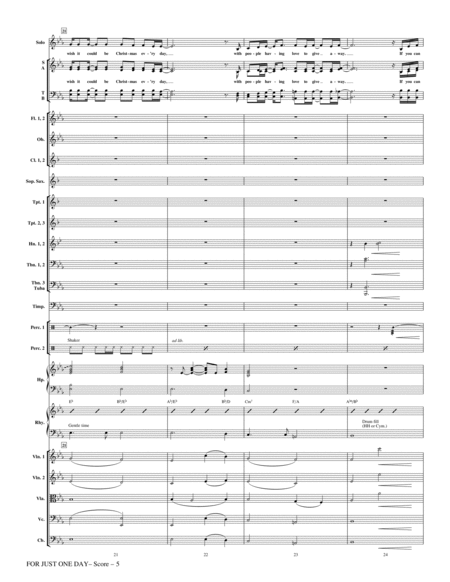 For Just One Day - Full Score