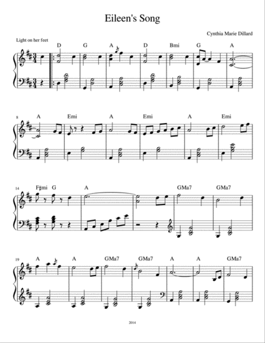 Eileen's Song - an original Waltz by Cynthia Marie