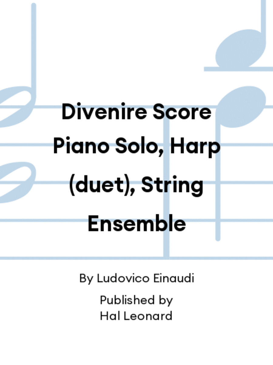 Divenire Score Piano Solo, Harp (duet), String Ensemble Harp scores gallery preview page 1