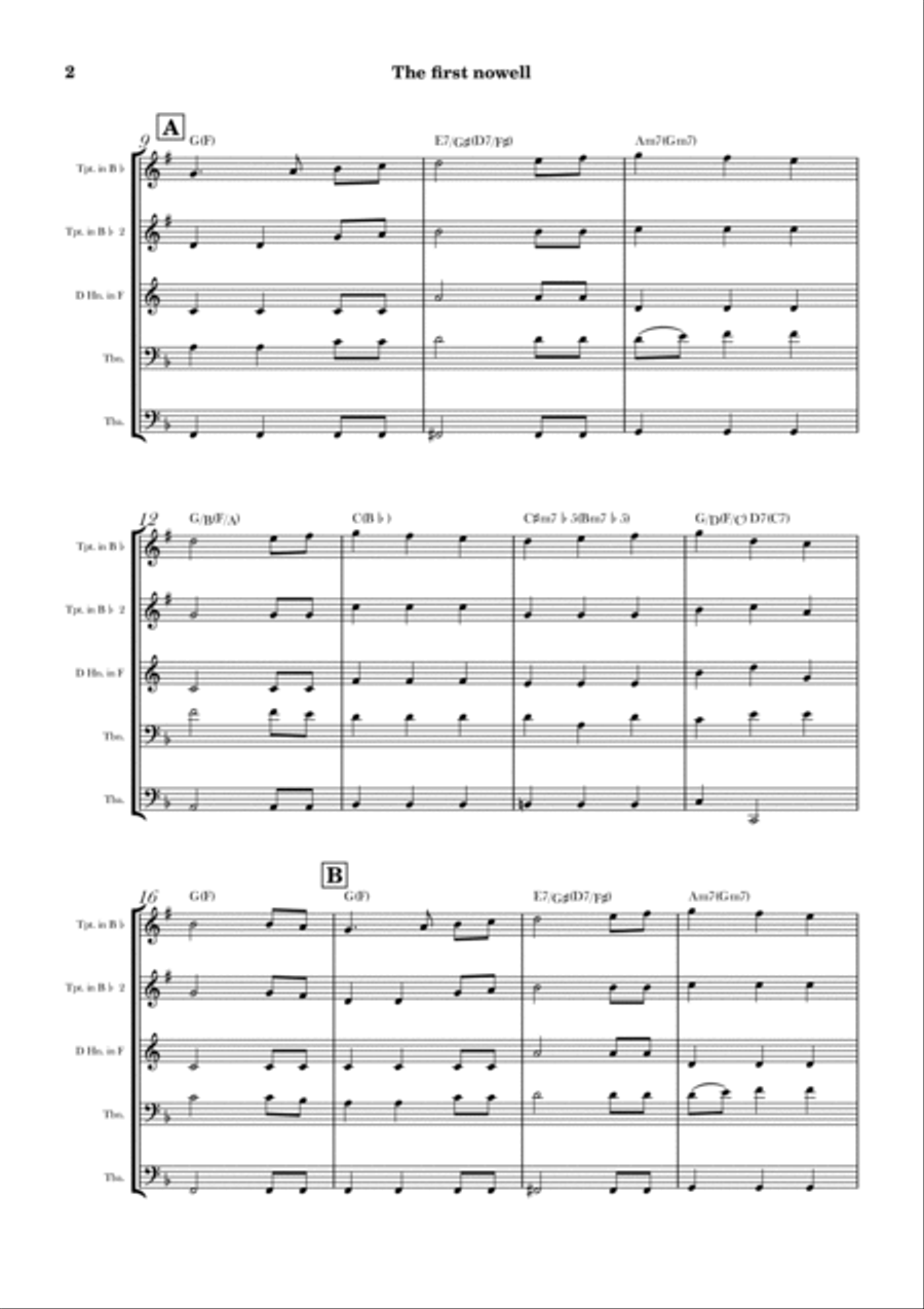 The First nowell Brass Quintet scores gallery preview page 2