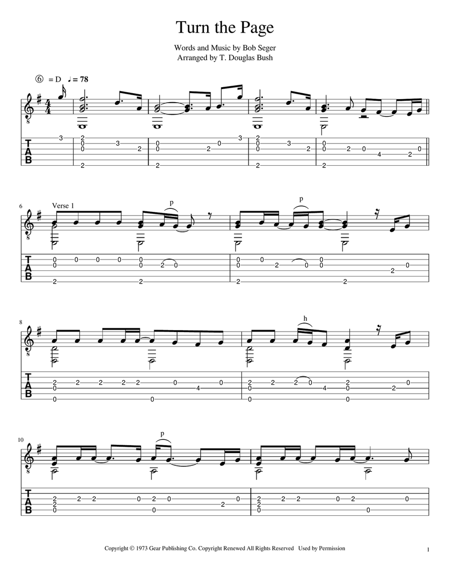 Turn The Page Turn The Page Guitar Solo scores gallery preview page 2