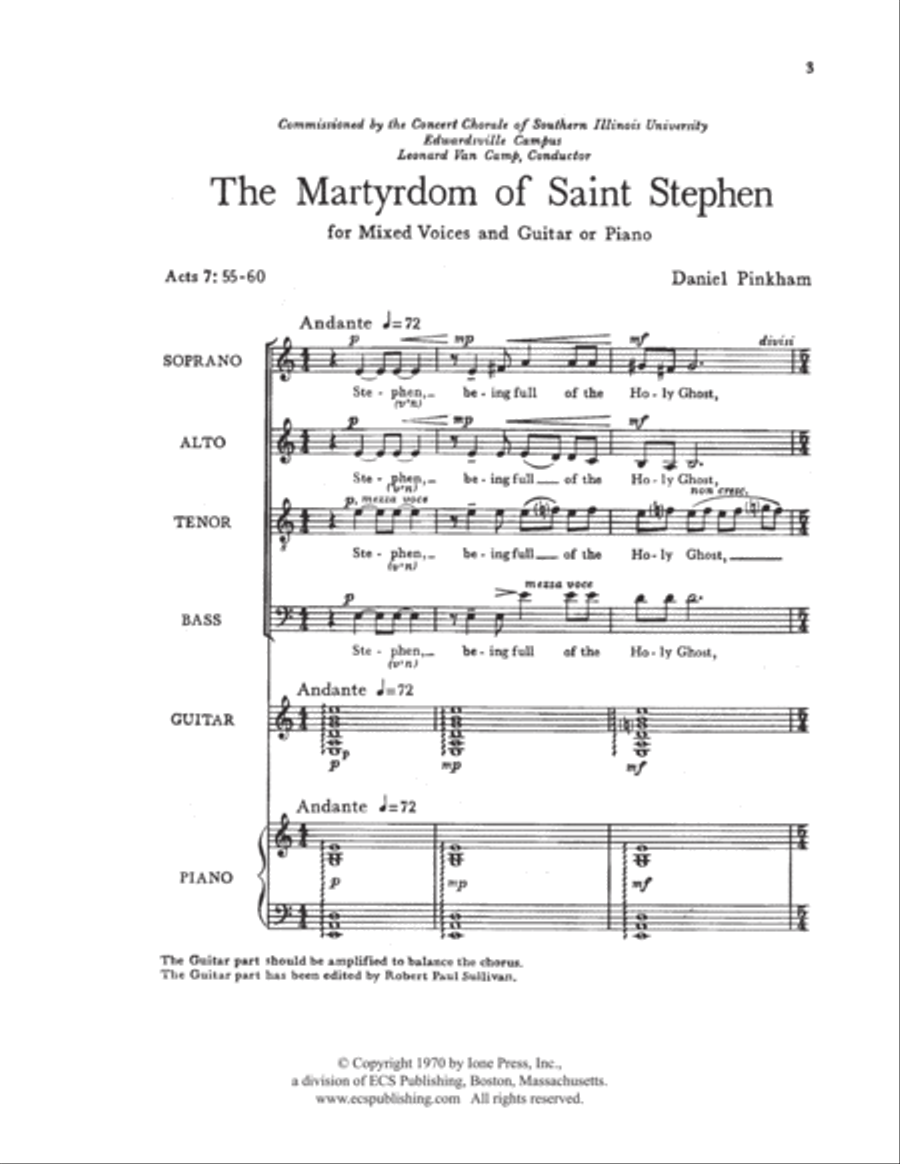 The Martyrdom of Saint Stephen 4-Part scores gallery preview page 2