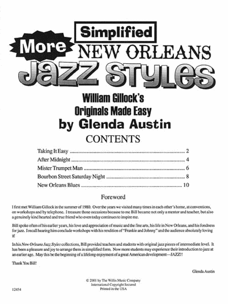 More Simplified New Orleans Jazz Styles
