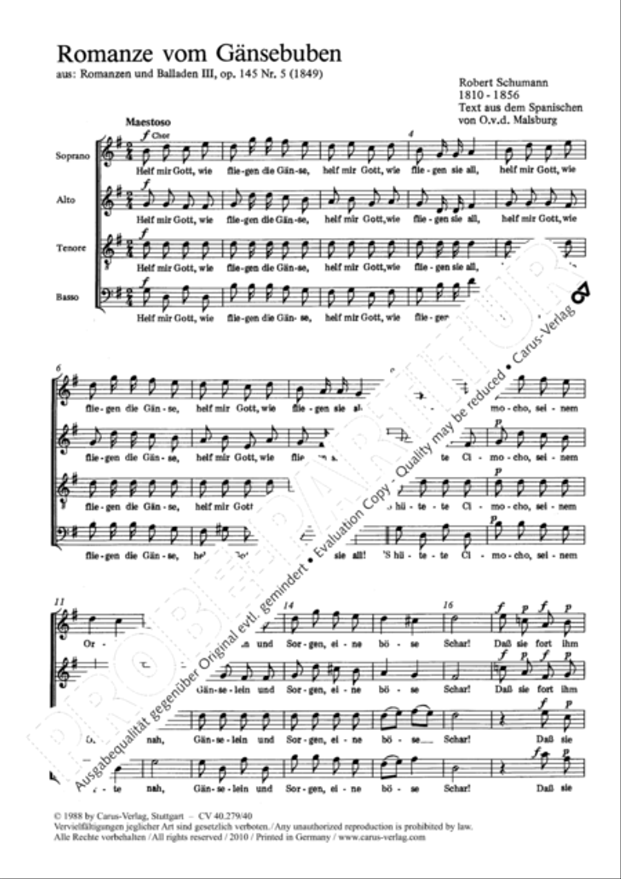 Romanze vom Gansebuben 4-Part scores gallery preview page 3