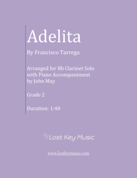 Adelita-Bb Clarinet Solo (Optional Piano Accompaniment) image number null