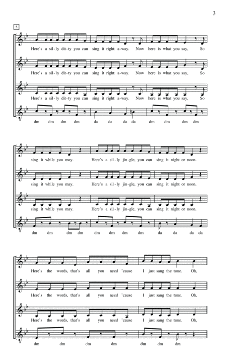 Too Fat Polka (She's Too Fat For Me) SSA scores gallery preview page 2