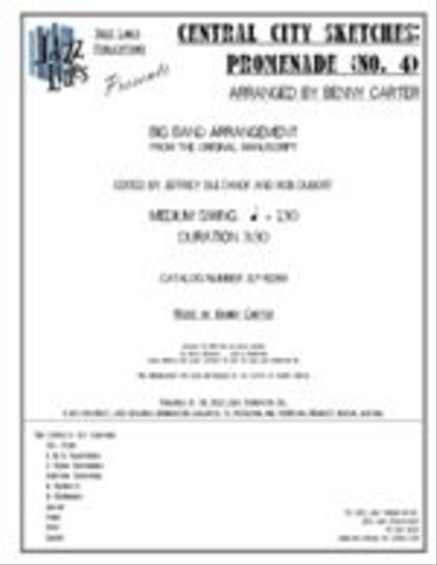 Promenade [Central City Sketches #4] Big Band scores gallery preview page 1