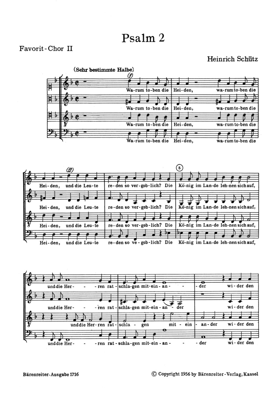 Warum toben die Heiden SWV 23 4-Part scores gallery preview page 1