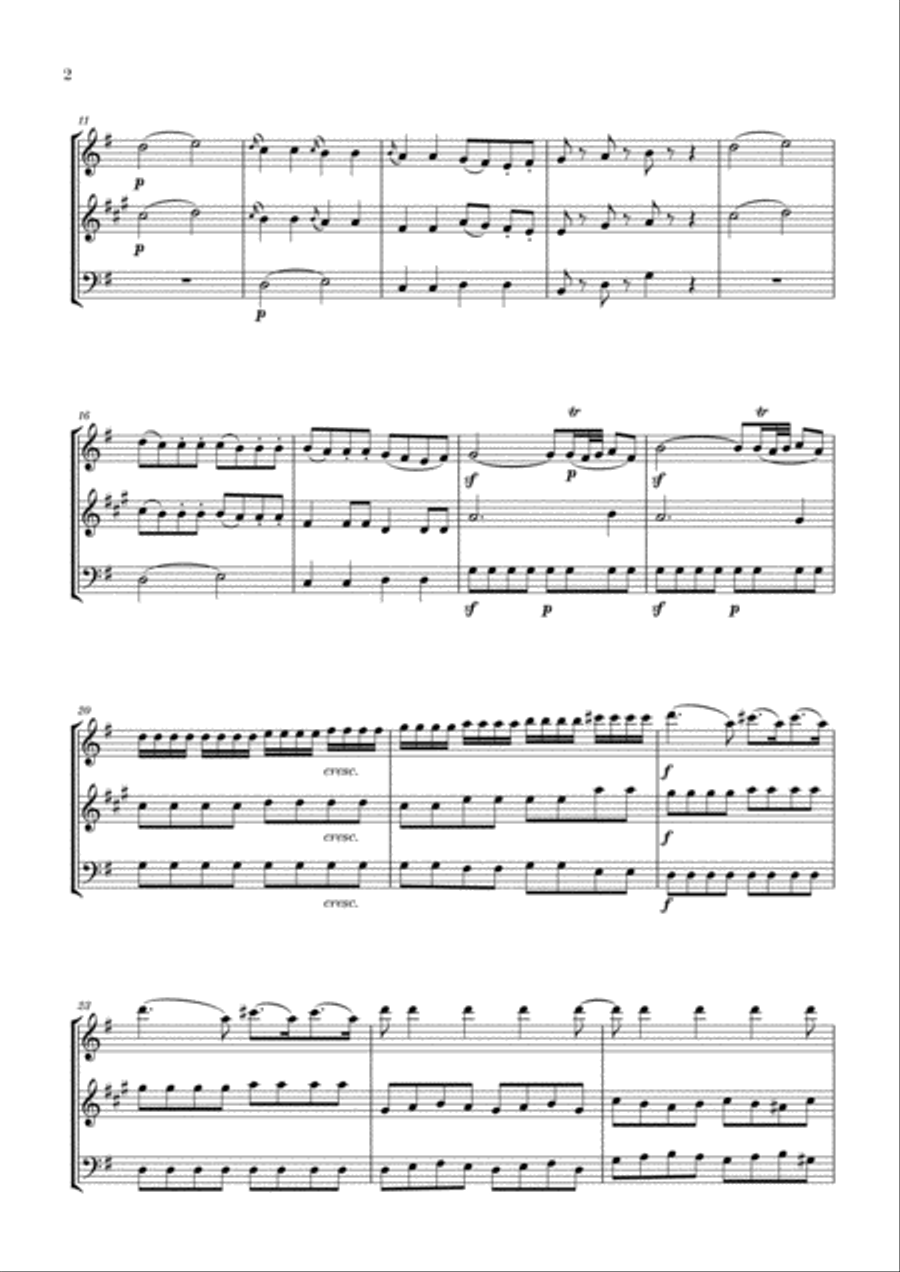 Eine Kleine Nachtmusik for Oboe, Clarinet and Bassoon Woodwind Ensemble scores gallery preview page 2