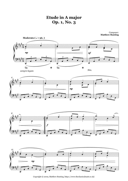 Five Piano Pieces: Moderato, Op.1 No. 3 image number null