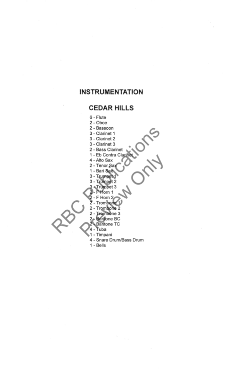 Cedar Hills Concert Band scores gallery preview page 3