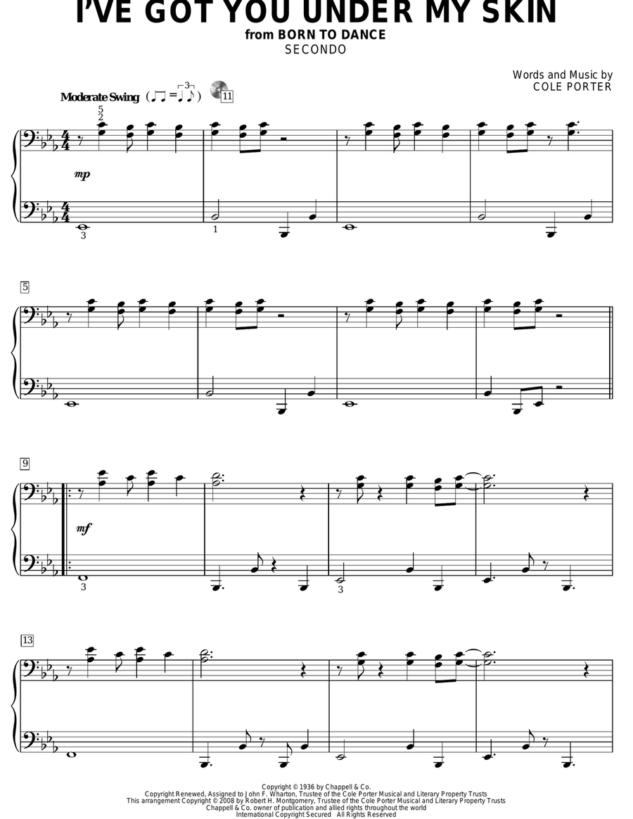 I've Got You Under My Skin Piano Duet scores gallery preview page 1