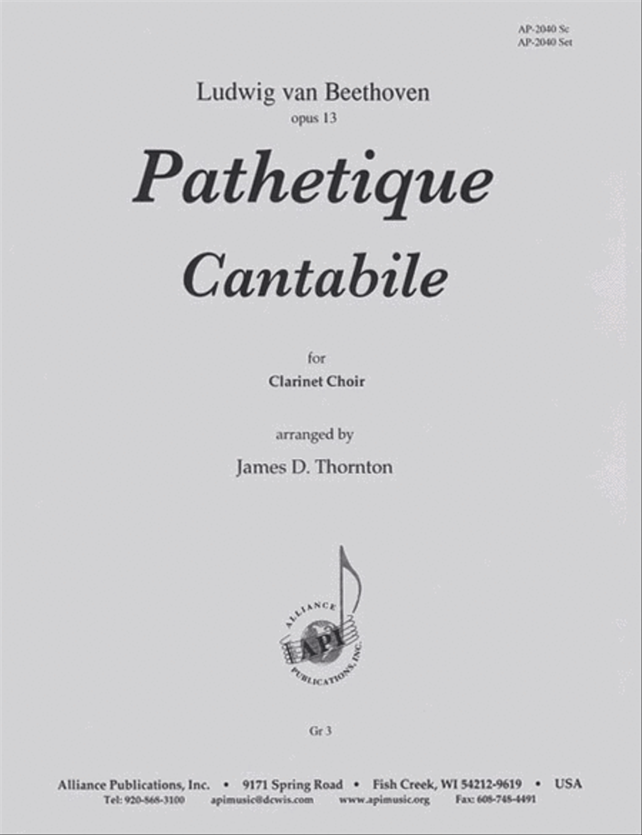 Pathetique-cantabile, Op 13 - Clnt Chr - Set