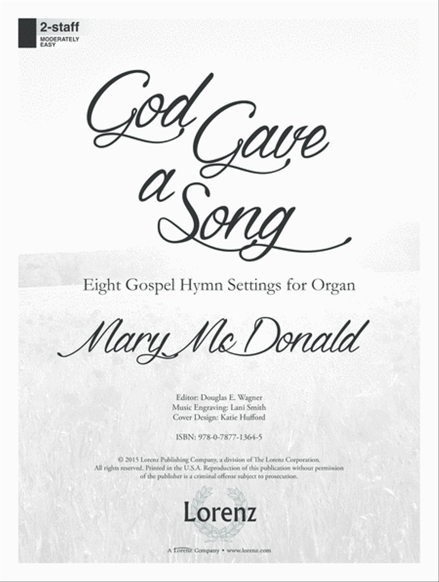 God Gave a Song (Digital Download) Organ scores gallery preview page 1