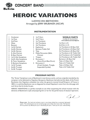 Book cover for Heroic Variations: Score