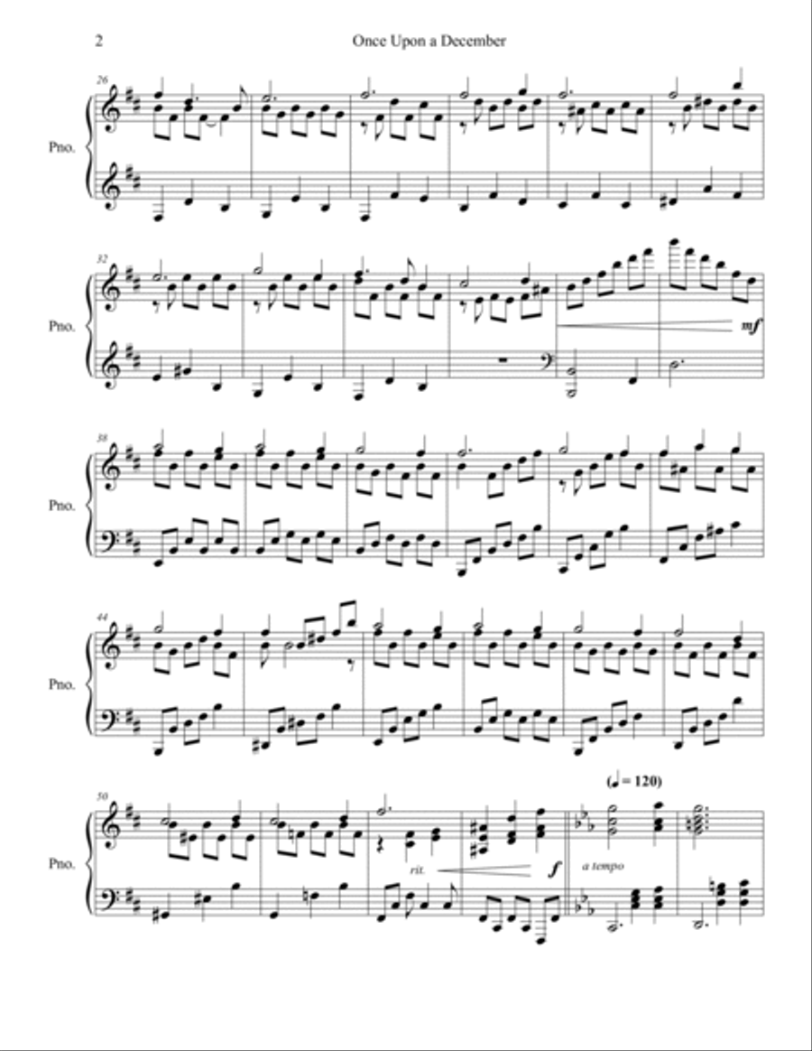 Once Upon A December Piano Solo scores gallery preview page 2