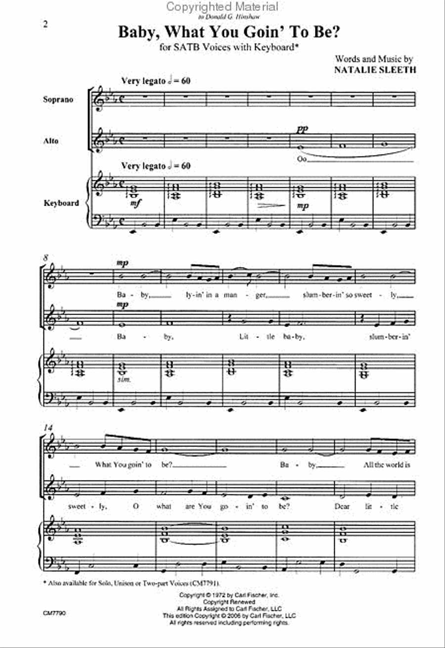 Baby, What You Goin' To Be? 4-Part scores gallery preview page 2