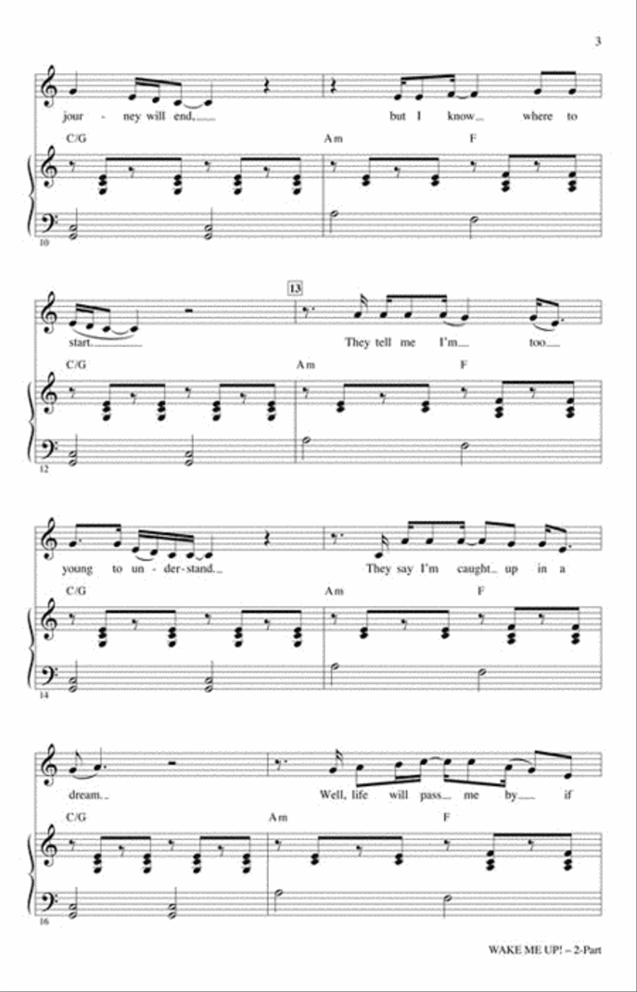 Wake Me Up! 2-Part scores gallery preview page 3