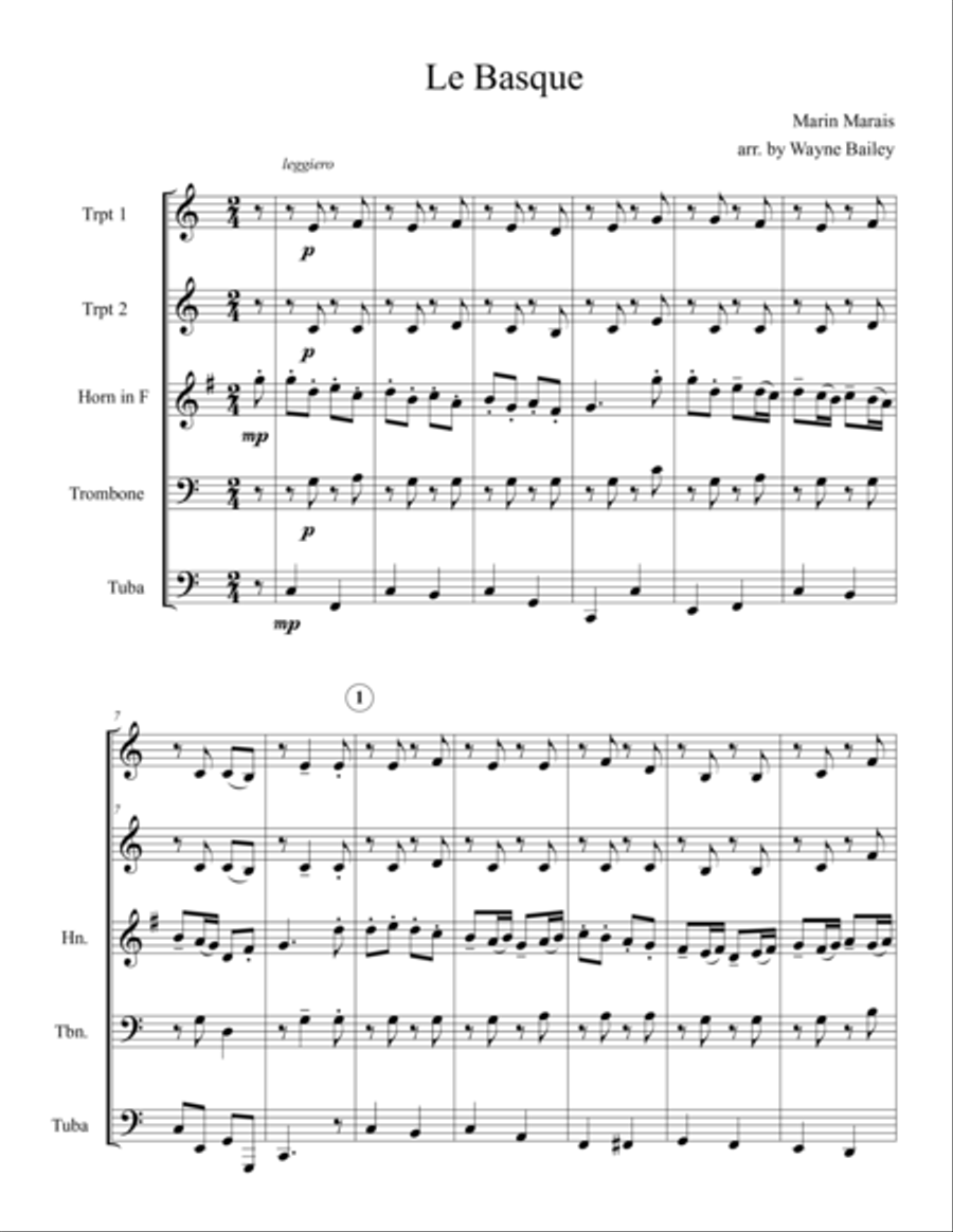 Le Basque Le Basque Brass Ensemble scores gallery preview page 1
