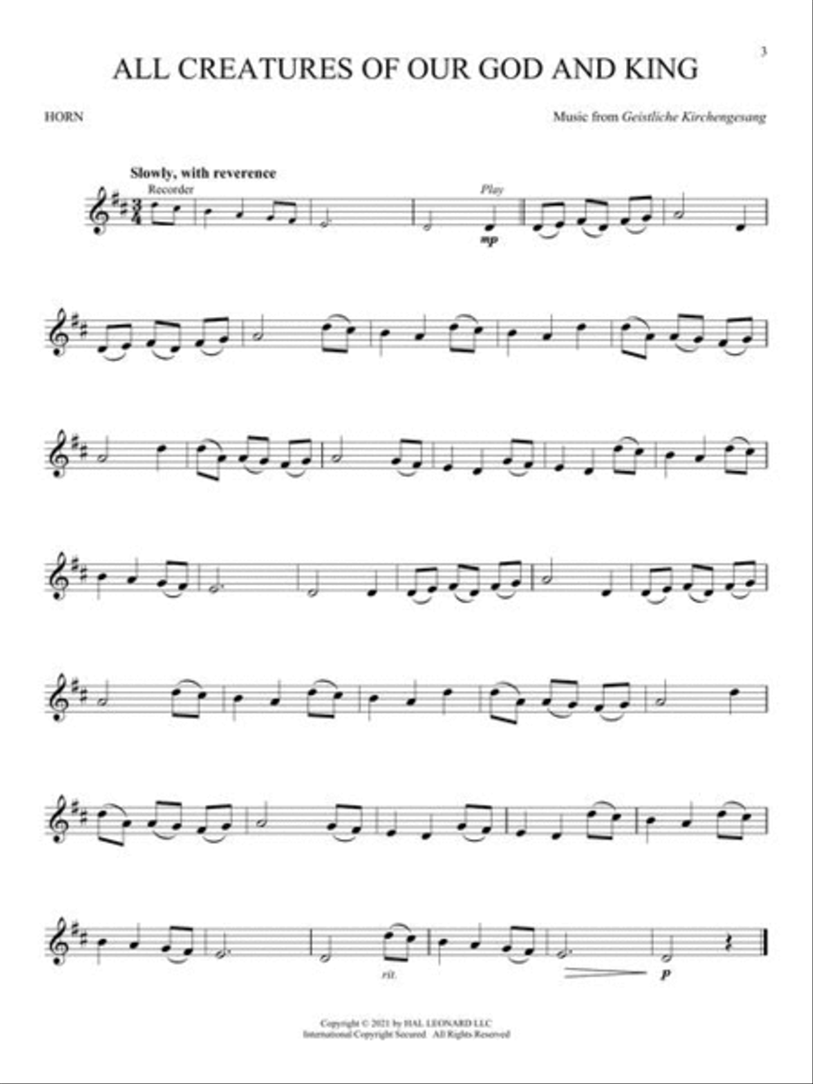 Peaceful Hymns for Horn Horn scores gallery preview page 5