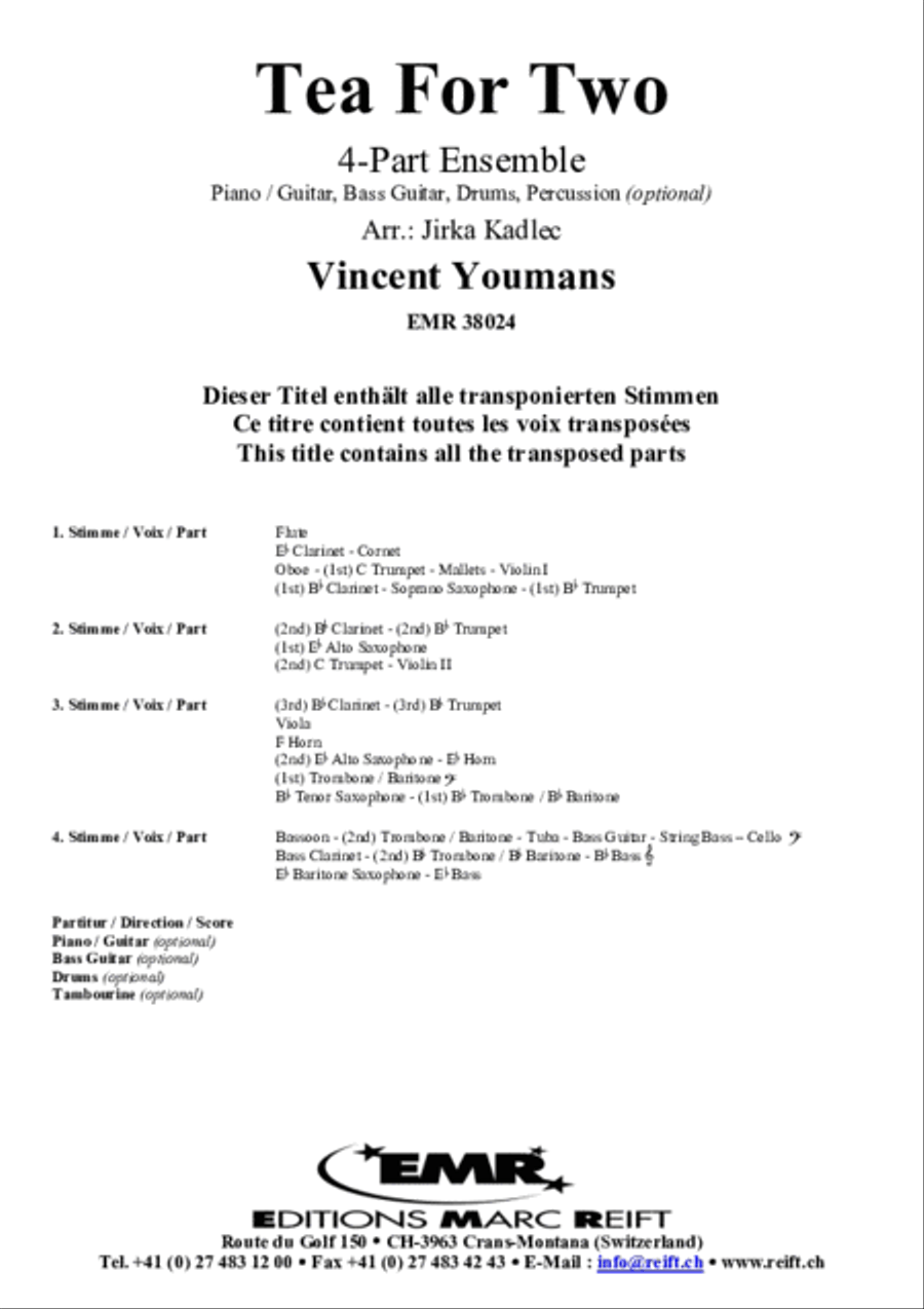 Tea For Two Concert Band scores gallery preview page 2