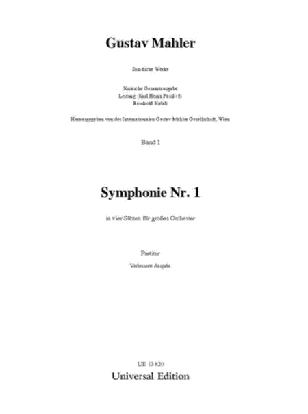 Symphony 1, D Maj, Crit. Ed. S
