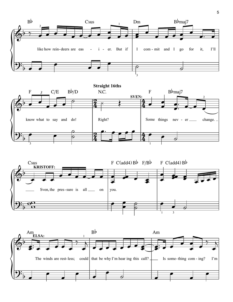 Some Things Never Change (from Disney's Frozen 2) Easy Piano scores gallery preview page 5