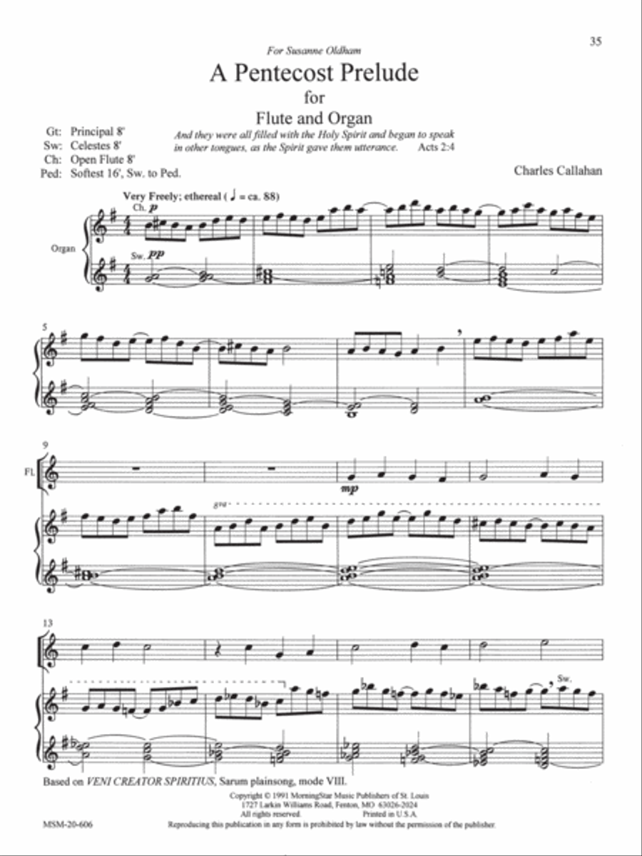 A Pentecost Prelude Flute Solo scores gallery preview page 1