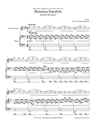 Spanish Romance - Alto Saxophone and Piano