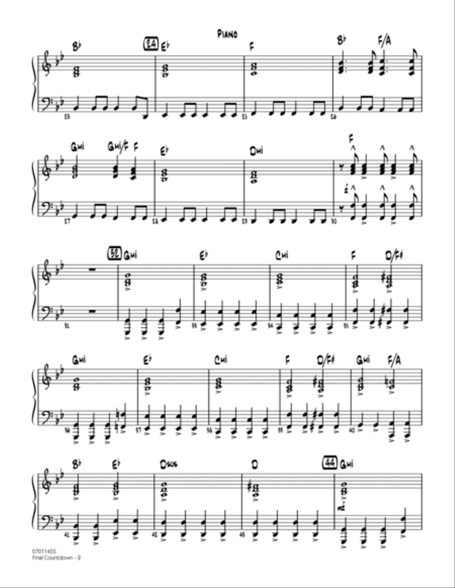 Final Countdown - Piano Jazz Ensemble scores gallery preview page 2