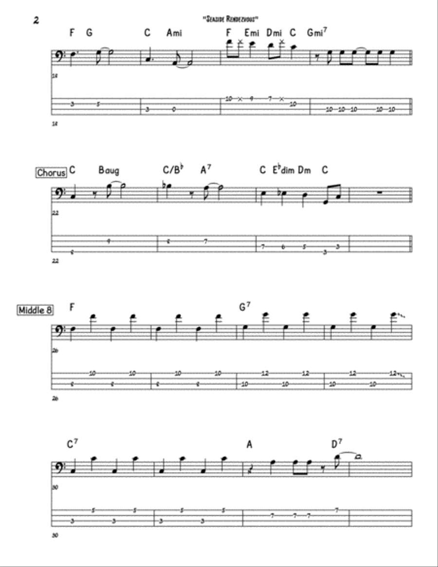 Seaside Rendezvous Bass Guitar scores gallery preview page 2