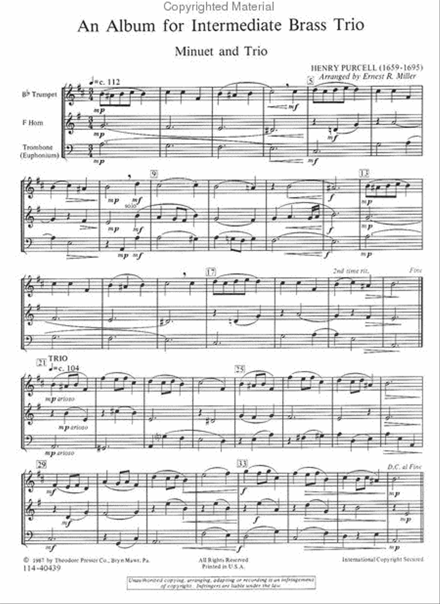 An Album For Intermediate Brass Trio Brass Trio scores gallery preview page 2