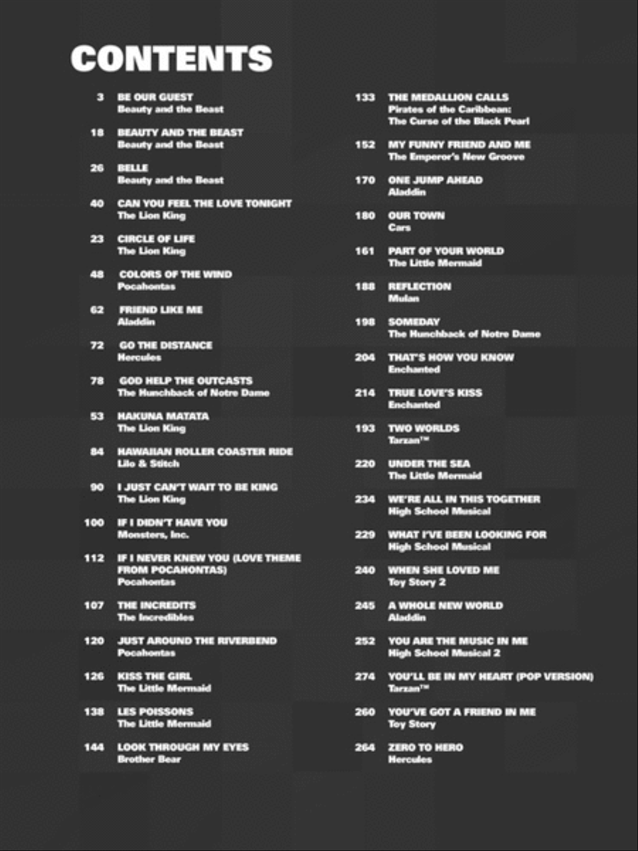 Disney Mega-Hit Movies Disney Mega-Hit Movies Piano, Vocal, Guitar scores gallery preview page 2