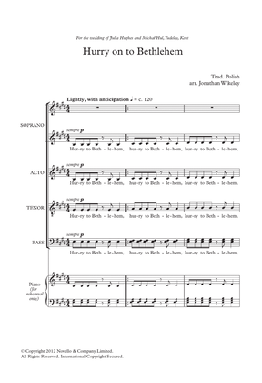 Hurry On To Bethlehem (arr. Jonathan Wikeley)