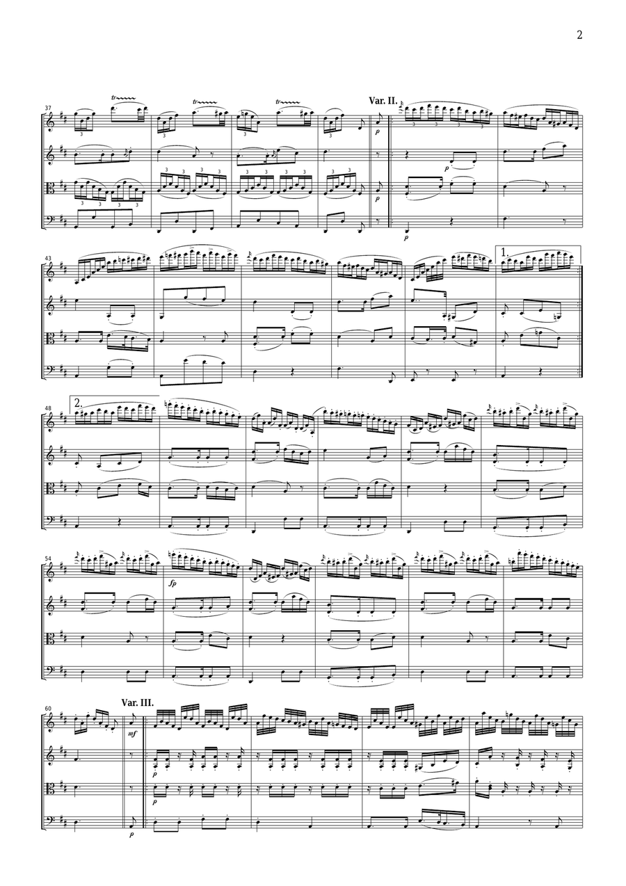 Schubert The Trout from Piano Quintet Op.114, for string quartet, CS004 String Quartet scores gallery preview page 2