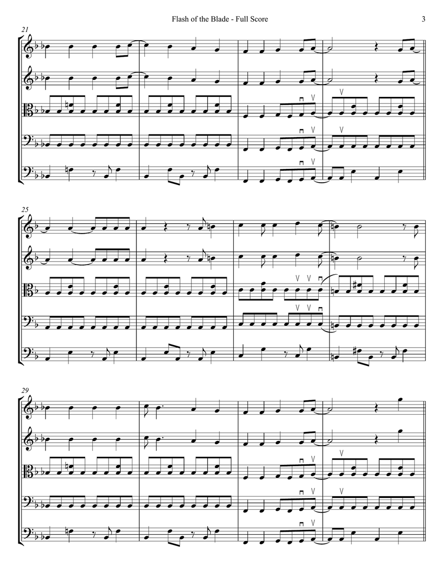 Flash Of The Blade String Orchestra scores gallery preview page 3